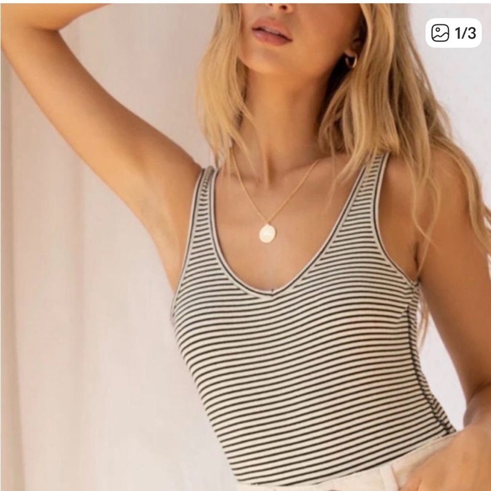NWT Lulu's Monochrome Striped Bodysuit